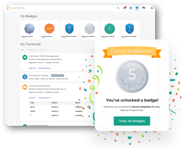 PlatCore Native ServiceNow LMS Gamification